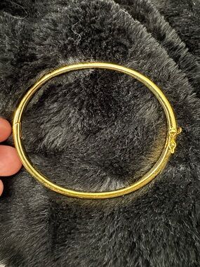 Fashion Jewelry Gold-Tone Hinged Bangle Bracelet